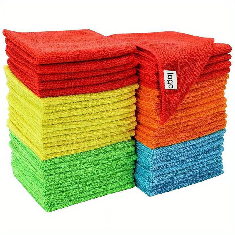 5-Pack Microfiber Cleaning Towels, Ultra-Absorbent Dish Cloths, Scratch-Resistant, Oil & Stain Remover, Multi-Use for Kitchen & Bathroom, Dishwasher Safe, Home Essentials