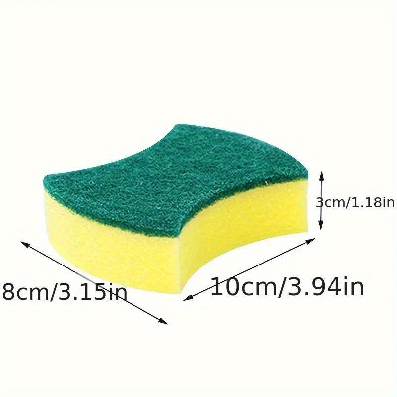 Stackable Kitchen Sponges: Yellow and Green Super Absorbent Scrubbers for Dishes and Pots