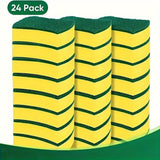 Stackable Kitchen Sponges: Yellow and Green Super Absorbent Scrubbers for Dishes and Pots