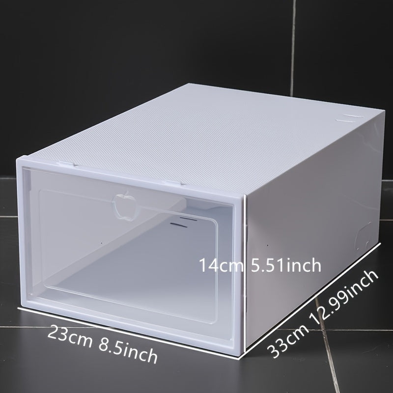 10pcs Stackable Shoe Organizer Boxes with Lids - Durable Plastic, Waterproof, Multi-Functional Storage for Shoes & Accessories