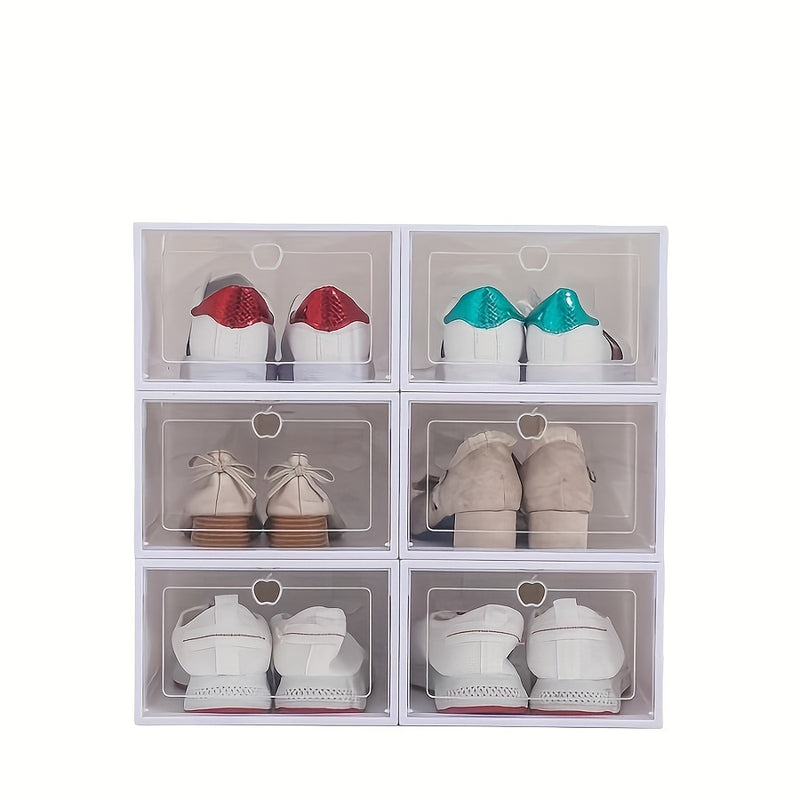 10pcs Stackable Shoe Organizer Boxes with Lids - Durable Plastic, Waterproof, Multi-Functional Storage for Shoes & Accessories