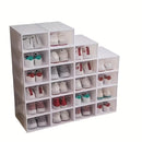 10pcs Stackable Shoe Organizer Boxes with Lids - Durable Plastic, Waterproof, Multi-Functional Storage for Shoes & Accessories
