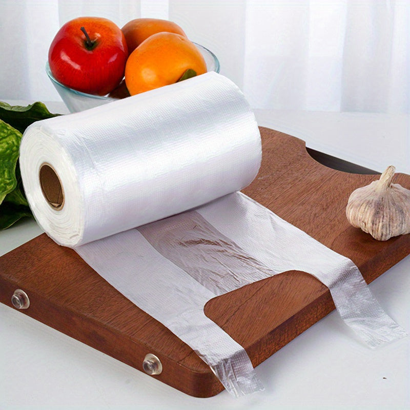 Large Transparent Disposable Freshness Bags - Perfect for Supermarket & Convenience Store Food Storage