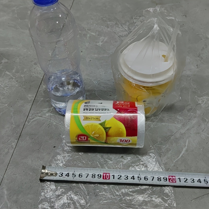 Large Transparent Disposable Freshness Bags - Perfect for Supermarket & Convenience Store Food Storage