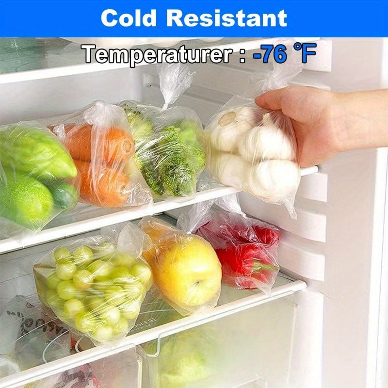 Large Transparent Disposable Freshness Bags - Perfect for Supermarket & Convenience Store Food Storage