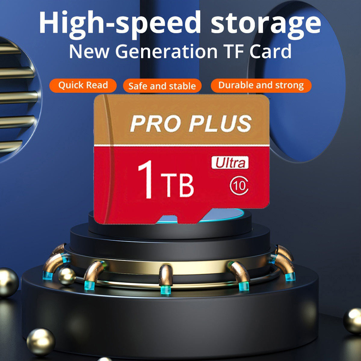 Tarjeta TF de alta velocidad de 1 TB, clase Ultra 10, lectura rápida, segura, estable, duradera y resistente, para tabletas, cámaras, teléfonos, cámaras de salpicadero, monitorización de protección contra rayos X y tarjeta Micro SD.