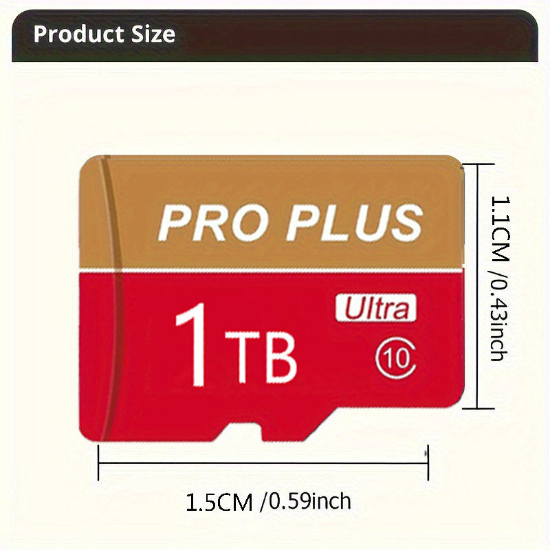 Tarjeta TF de alta velocidad de 1 TB, clase Ultra 10, lectura rápida, segura, estable, duradera y resistente, para tabletas, cámaras, teléfonos, cámaras de salpicadero, monitorización de protección contra rayos X y tarjeta Micro SD.