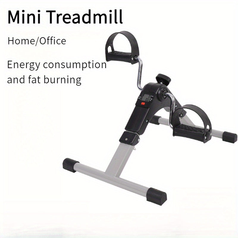 Stepper plegable para oficina en casa - Bicicleta de ejercicios compacta de hierro con pantalla digital, resistencia ajustable y funcionamiento manual para entrenamiento de piernas, rehabilitación y ejercicio muscular - Gris