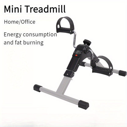 Stepper plegable para oficina en casa - Bicicleta de ejercicios compacta de hierro con pantalla digital, resistencia ajustable y funcionamiento manual para entrenamiento de piernas, rehabilitación y ejercicio muscular - Gris