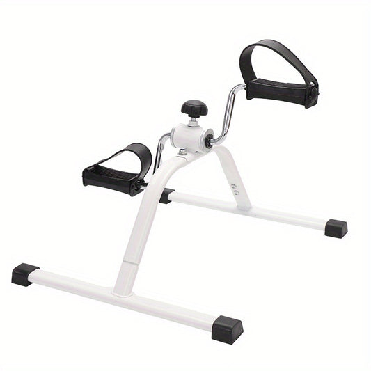 1 Home Office Folding Stepper - Compact Iron Fitness Bike with Digital Display, Adjustable Resistance, Manual Operation for Leg Training, Rehabilitation, and Muscle Exercise - Grey
