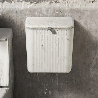 Papelera de pared blanca para cocina, fácil de limpiar y que ahorra espacio. Plástico duradero. Almacenamiento multifuncional.