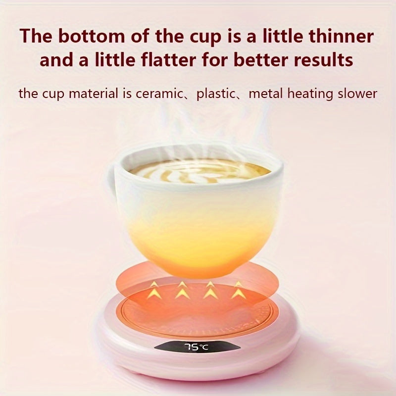 Cop Rose Smart USB Beverage Warmer - Adjustable 3-Temperature Coaster for Office, Camping & Picnics, Fits Most Cups