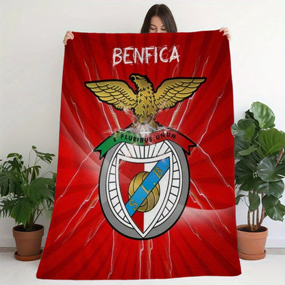 Benfica Club-Inspired Soft Flannel Throw Blanket - Digital Print, All-Season Cozy Fleece, Perfect for Napping & Gifts