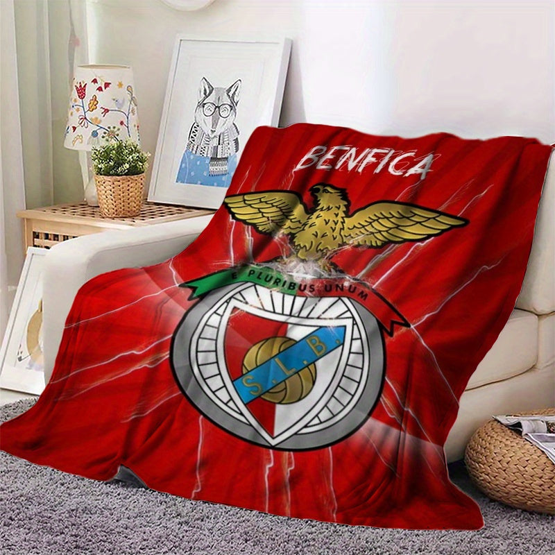 Benfica Club-Inspired Soft Flannel Throw Blanket - Digital Print, All-Season Cozy Fleece, Perfect for Napping & Gifts