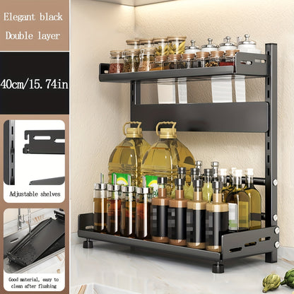 Especiero de acero de varios niveles LDQ: organizador de encimera resistente a la intemperie para cocinas de hogares y restaurantes