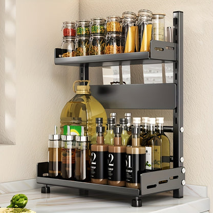 Especiero de acero de varios niveles LDQ: organizador de encimera resistente a la intemperie para cocinas de hogares y restaurantes