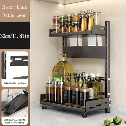 Especiero de acero de varios niveles LDQ: organizador de encimera resistente a la intemperie para cocinas de hogares y restaurantes