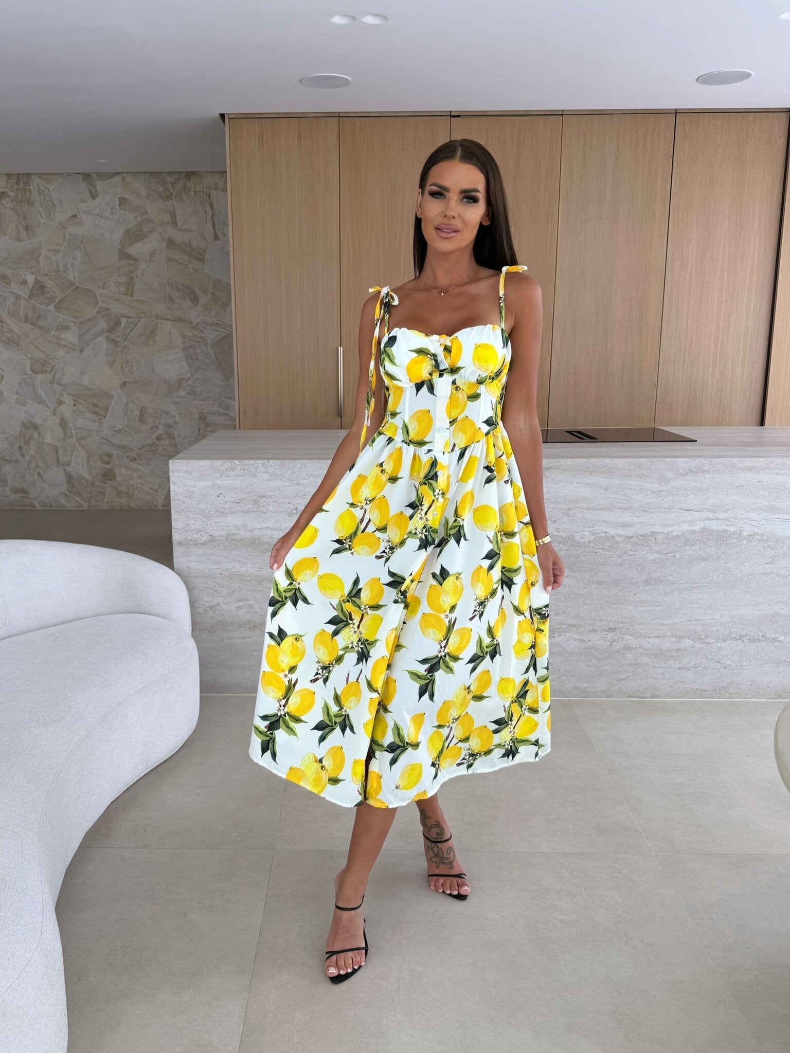 Summer Fashion Sleeveless Women Sling Dress Print Elegant Casual Long Party Evening Dress
