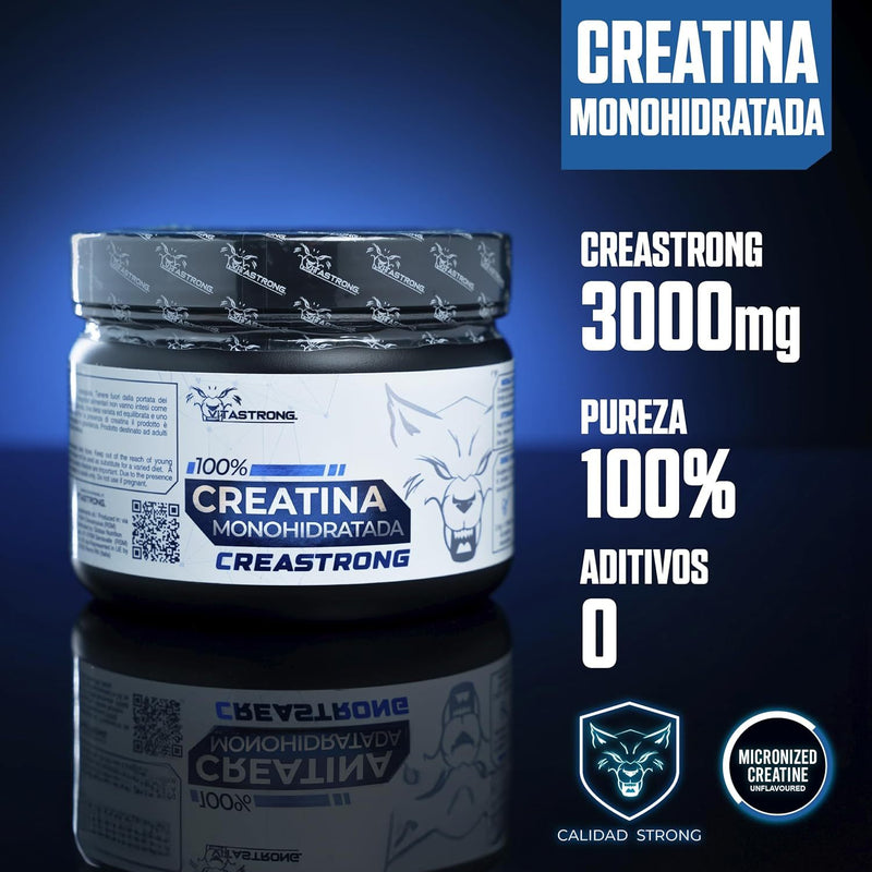 Creatine Monohydrate 3000Mg Creastrong Pure, Creatine Powder Without Additives for Pre, Intra And Post Workout, Alternative to Creatine Capsules And Tablets, Creatine Vitastrong 250G Soluble And Certified
