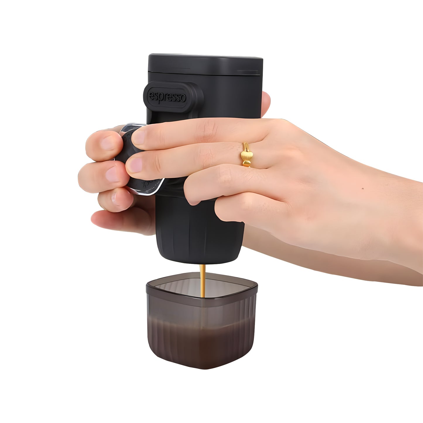 A Portable Coffee Maker with Rich Cream, a Two-In-One Machine for Capsules And Coffee Grounds, Requires No Electricity, Is Compact And Lightweight, Perfect for Travel, Cars, Desks, And Home Use, Making It a Practical Holiday