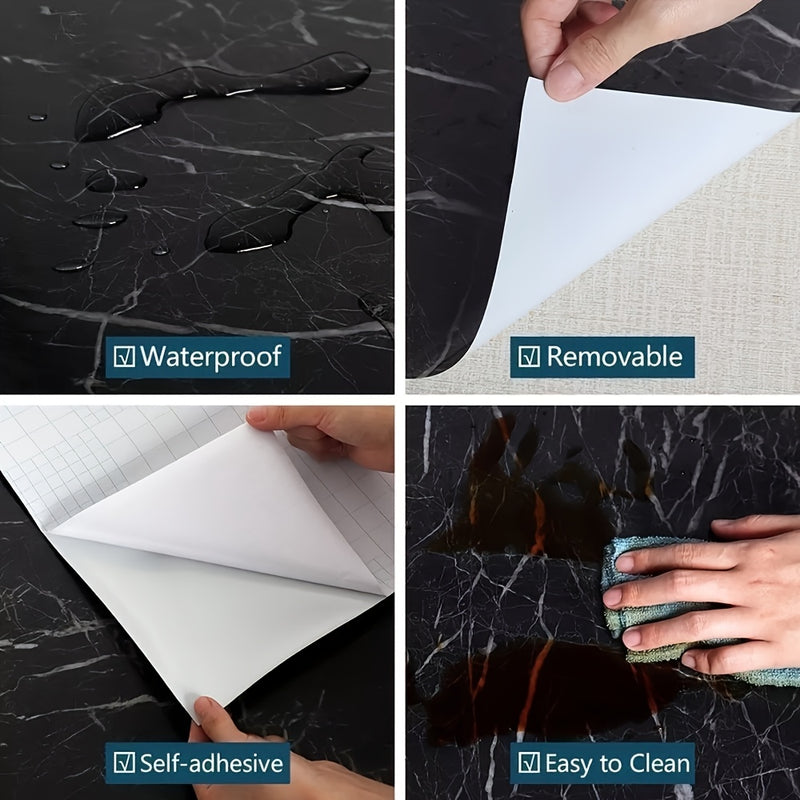 Easy-Apply Marble Wallpaper Stickers - Waterproof, Oil & Heat Resistant, Self-Adhesive Vinyl Contact Paper for Kitchen, Living Room, Bedroom & Bathroom Decor, Peel And Stick, Easy to Clean And Cut, Renovation