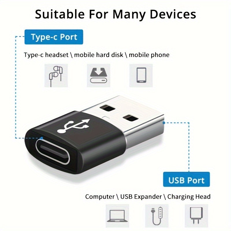 USB C Female To USB A Male Adapter, Type C To USB A Charger Cable Converter For IWatch 7 AirPods, MacBook, iPhone 11 12 13 14 Pro Max, iPad Mini 6, Samsung Galaxy S20 S21 S22.