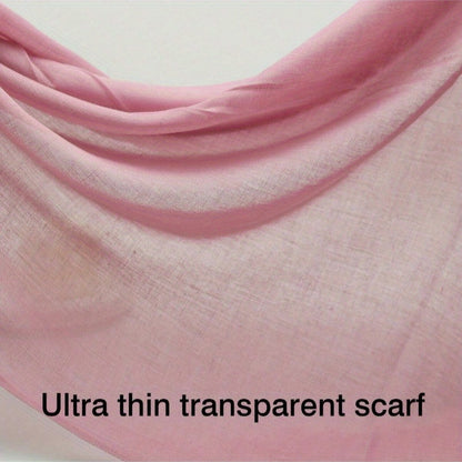 1pc Elegant and simple plain tassel long scarf with warm and versatile thin fabric, suitable for daily wear in all seasons, can also be used as a lady's air-conditioning shawl