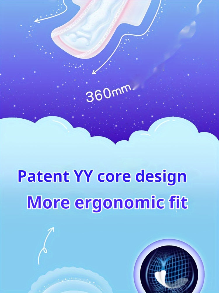 4 Bags/16pcs FREEMORE Ultra-thin and Extra-long 360mm Sanitary Pads, Comfortable Sleep, Gentle Coverage, Comfortable Fit
