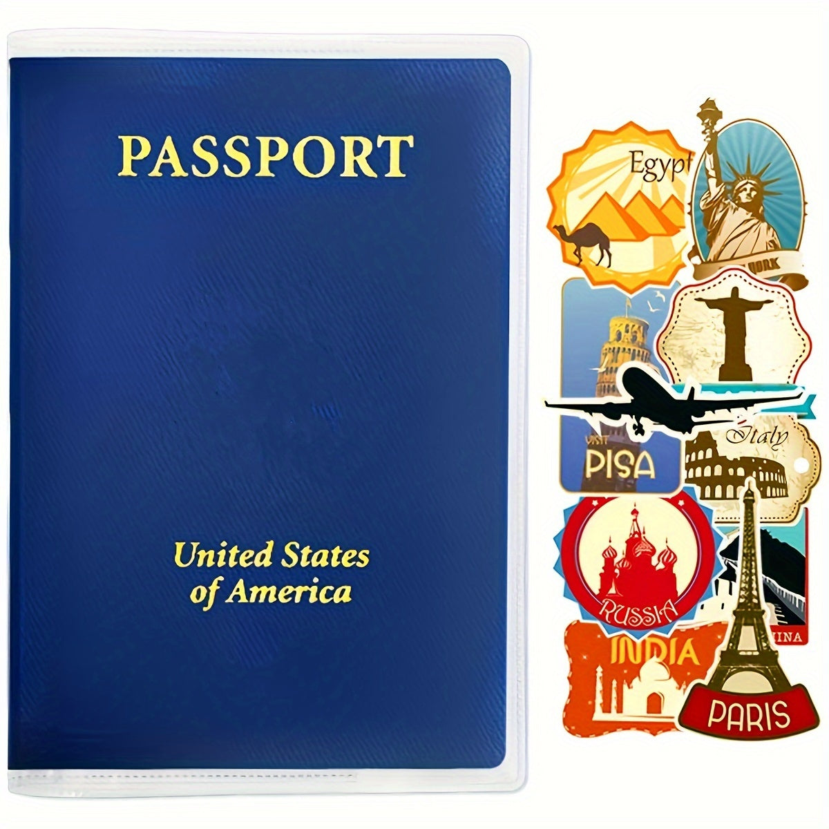 Frosted Clear Passport Cover, Transparent PVC Passport Holder, Creative Travel Certificate Document Organizer