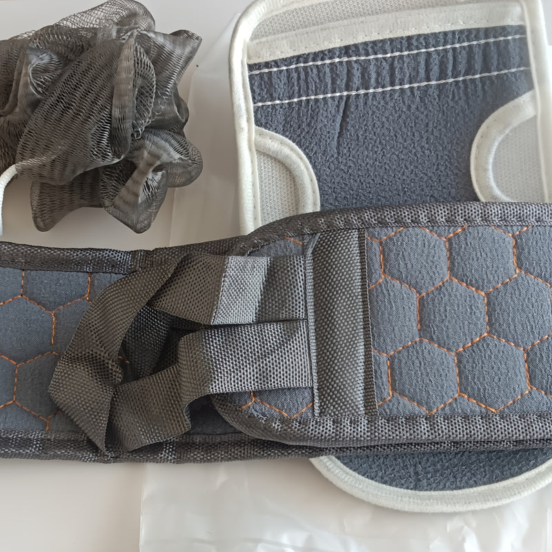 3pcs Back Scrubber Set, Exfoliating Bath Towel, Loofah Sponge, Bath Glove, Durable Body Scrubbers for Shower, Spa Massage