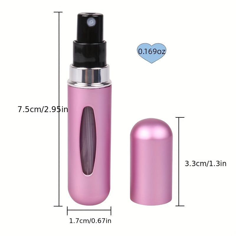 Botella de perfume compacta y recargable con atomizador: perfecta para viajar.