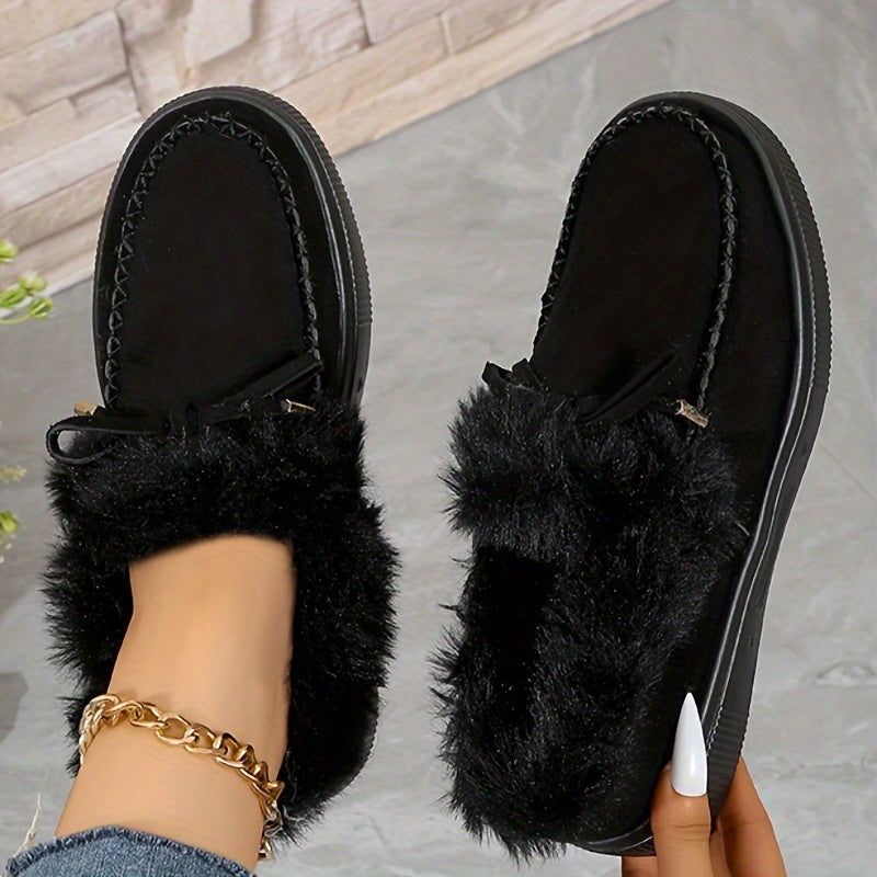 Women's Leopard Print Short Boots, Fashion Plush Lined Winter Shoes, Comfortable Ankle Boots