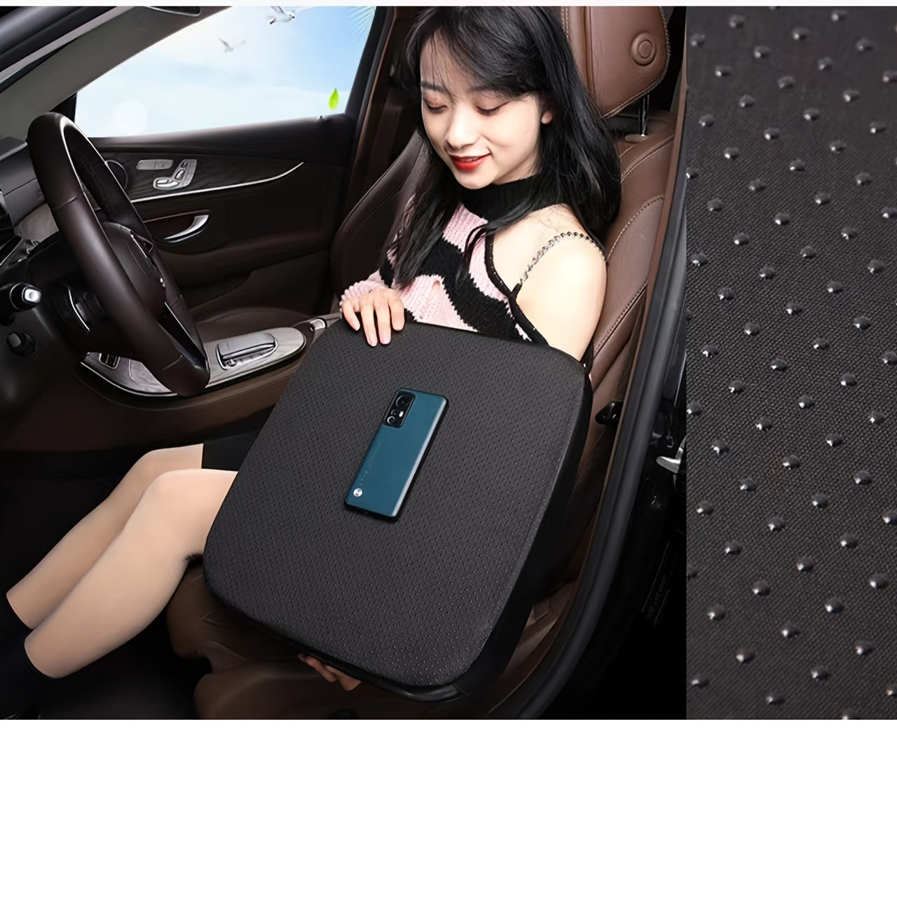 Boost Your Driving Comfort: Thickened Car Seat Cushion with Angled Design for Short Stature - Fit, Easy Care