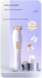 Kit de depilación eléctrica 3 en 1 para mujer: recortadora facial recargable por USB, recortadora de vello nasal, depiladora corporal completa, regalos para mujeres
