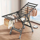 2-Tier Foldable Clothes Drying Rack with Adjustable Height Wings - Portable, Rust-Resistant Metal Laundry Dryer for Indoor/Outdoor Use, Ideal for Clothing & Towels, Drying Racks