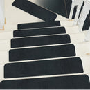 15pcs Reusable Self-Adhesive Hardwood Step Carpet Stair Treads, Indoor Activity Pet Non-Slip Safety