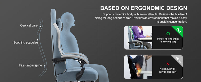 GTPLAYER Gaming Chair, Computer Office Chair with Pocket Spring Cushion, Linkage Armrests and Footrest, High Back Ergonomic Comp