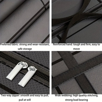 Bolsa de almacenamiento extragrande y resistente con cremallera y asa: organizador que ahorra espacio para el dormitorio, el armario y artículos esenciales de viaje.