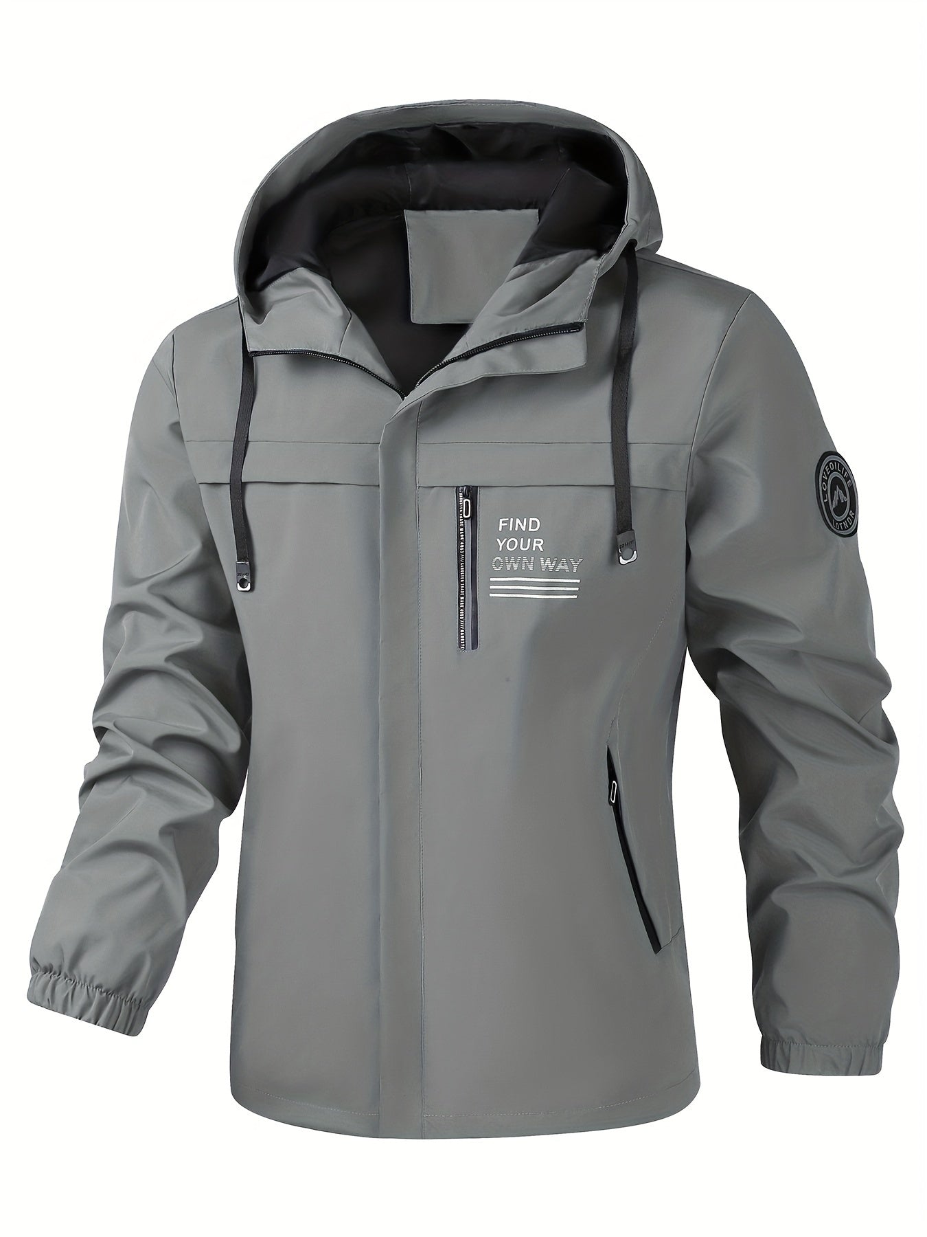 Men's Fashion Casual Waterproof Windbreaker Hooded Jacket, Outdoor Coat With Zip Pockets – Lightweight And Breathable