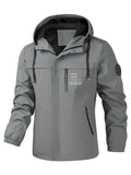 Men's Fashion Casual Waterproof Windbreaker Hooded Jacket, Outdoor Coat With Zip Pockets – Lightweight And Breathable