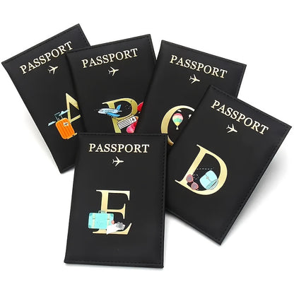 Creative Color Printing Letter Faux Leather Multi-Functional Passport Holder SIM Card ID Holder