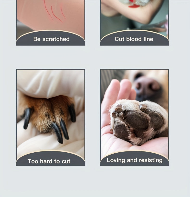 Rechargeable Pet Nail Grinder with LED Light - USB Powered, Lithium Battery, Ideal for Dogs & Cats
