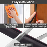 Tira de sellado de goma autoadhesiva para puertas de 3 metros - Aislamiento acústico y en forma de D para puertas y ventanas, se adapta a huecos de 0,25 a 0,63 cm (1/10 a 4/17"). Disponible en negro, blanco y marrón.