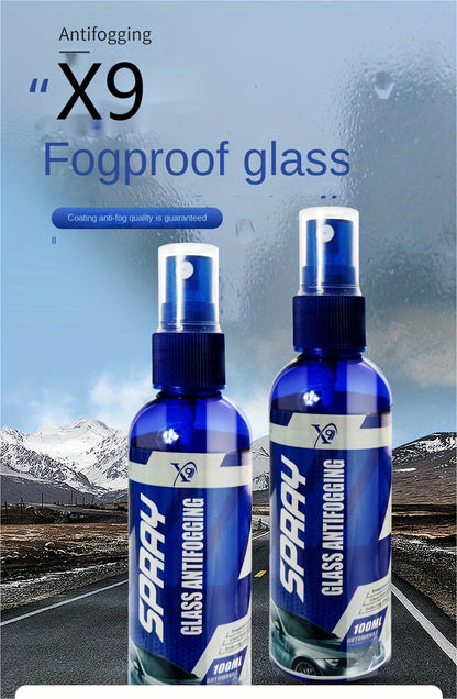 Long-Lasting Anti-Fog Spray For Car Glass And Helmets, Easy Windshield And Interior Window Defogger, Clear Visibility Anti-Fogging Spray For Mirrors, Glasses, And Reflective Surfaces