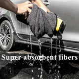 Toalla de microfibra ultraabsorbente para lavado de autos - Paño grueso y súper suave para el cuidado y la limpieza del vehículo - Mantenimiento externo del vehículo - Material de poliéster