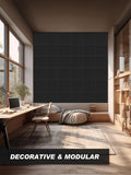 Large Wall Cork Board 30cm x 30cm, Black Bulletin Board, 12pcs of Cork Wall Tiles with Tacks, Office Use Cork Board, Nail Board, Nail Board, Cork Board