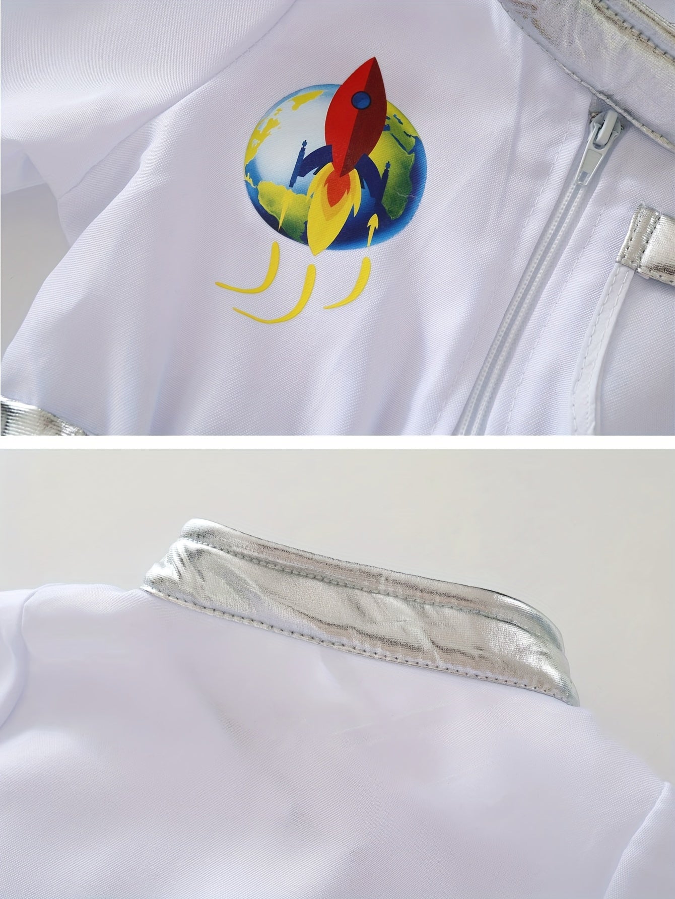Disfraz de astronauta para niños, traje espacial blanco con capucha, guantes y binoculares, disfraz de Halloween para juegos de rol y aventuras, el mejor regalo para niños, ideal para fiestas.
