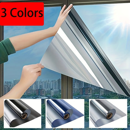 Polyester Privacy Window Film with One-Way Mirror Effect - Sun Protection, Heat Insulation, UV Block, for Office/Home Use