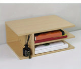 Square Wooden Fiberboard Desk Organizer - Sturdy Storage Rack for Office Supplies, Printer Stand, and Home Organization with Ample Space