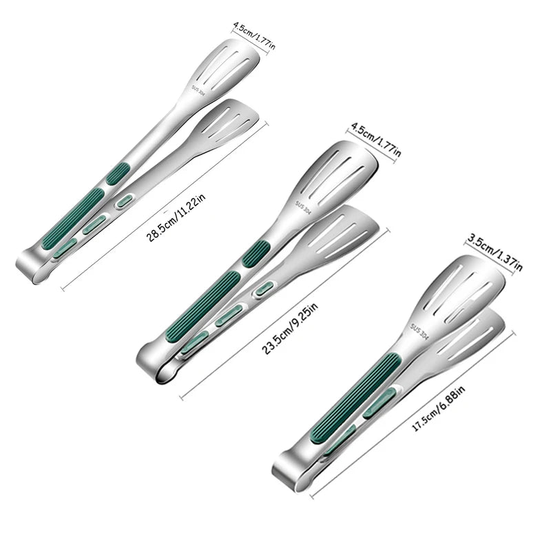 Pinzas antideslizantes de acero inoxidable para alimentos, pinzas para carne, ensalada, pan, barbacoa, parrilla, bufé, herramientas de cocina, accesorios de cocina, 1 unidad 